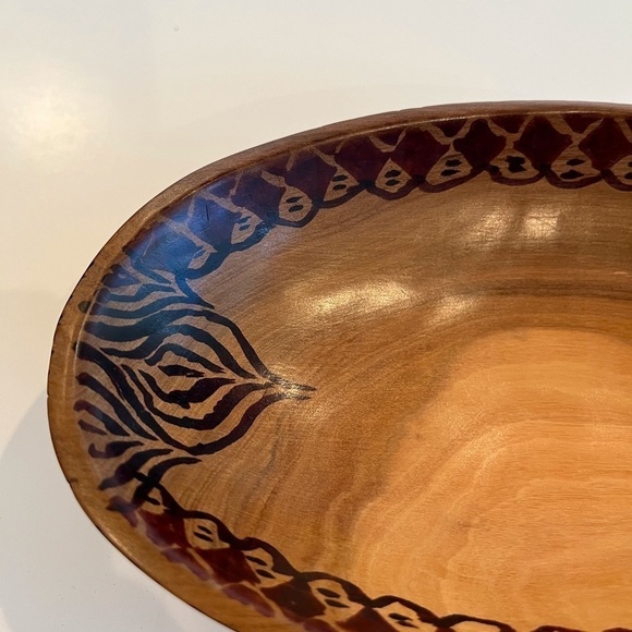 Small African Handmade Wooden Bowl - Picture 3 of 12